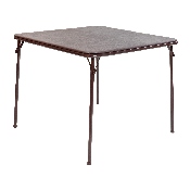 Brown Folding Card Table - Lightweight Portable Folding Table with Collapsible Legs, JB-2-BR-GG