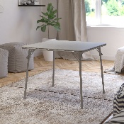 Gray Folding Card Table - Lightweight Portable Folding Table with Collapsible Legs, JB-2-GY-GG