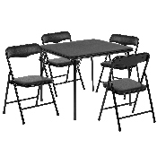 Kids Black 5 Piece Folding Table and Chair Set, JB-9-KID-BK-GG