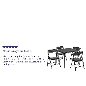 Kids Black 5 Piece Folding Table and Chair Set, JB-9-KID-BK-GG