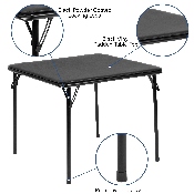 Kids Black 5 Piece Folding Table and Chair Set, JB-9-KID-BK-GG