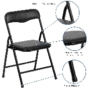 Kids Black 5 Piece Folding Table and Chair Set, JB-9-KID-BK-GG