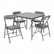 Kids Gray 5 Piece Folding Table and Chair Set, JB-9-KID-GY-GG