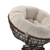 Bowie Comfort Series Brown Swivel Patio Chair with Beige Cushion, JE-5101W-BG-GG