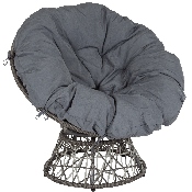 Bowie Comfort Series Swivel Patio Chair with Dark Gray Cushion, JE-5101W-GG