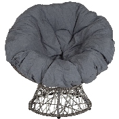 Bowie Comfort Series Swivel Patio Chair with Dark Gray Cushion, JE-5101W-GG