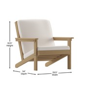 Charlestown All-Weather Poly Resin Wood Adirondack Style Deep Seat Patio Club Chair with Cushions, Natural Cedar/Cream, JJ-C14021-BR-GG