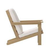 Charlestown All-Weather Poly Resin Wood Adirondack Style Deep Seat Patio Club Chair with Cushions, Natural Cedar/Cream, JJ-C14021-BR-GG