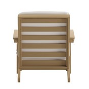 Charlestown All-Weather Poly Resin Wood Adirondack Style Deep Seat Patio Club Chair with Cushions, Natural Cedar/Cream, JJ-C14021-BR-GG