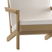 Charlestown All-Weather Poly Resin Wood Adirondack Style Deep Seat Patio Club Chair with Cushions, Natural Cedar/Cream, JJ-C14021-BR-GG