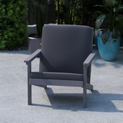 Charlestown All-Weather Poly Resin Wood Adirondack Style Deep Seat Patio Club Chair with Cushions, Gray/Gray, JJ-C14021-GY-GG