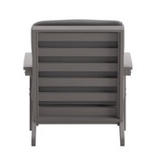 Charlestown All-Weather Poly Resin Wood Adirondack Style Deep Seat Patio Club Chair with Cushions, Gray/Gray, JJ-C14021-GY-GG