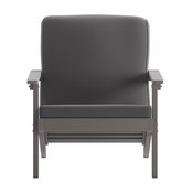 Charlestown All-Weather Poly Resin Wood Adirondack Style Deep Seat Patio Club Chair with Cushions, Gray/Gray, JJ-C14021-GY-GG