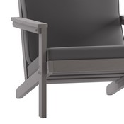 Charlestown All-Weather Poly Resin Wood Adirondack Style Deep Seat Patio Club Chair with Cushions, Gray/Gray, JJ-C14021-GY-GG