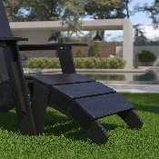 Sawyer Modern All-Weather Poly Resin Wood Adirondack Ottoman Foot Rest in Black, JJ-C14309-BK-GG