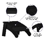 Sawyer Modern All-Weather Poly Resin Wood Adirondack Ottoman Foot Rest in Black, JJ-C14309-BK-GG