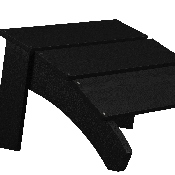 Sawyer Modern All-Weather Poly Resin Wood Adirondack Ottoman Foot Rest in Black, JJ-C14309-BK-GG