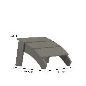 Sawyer Modern All-Weather Poly Resin Wood Adirondack Ottoman Foot Rest in Gray, JJ-C14309-GY-GG