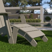 Sawyer Modern All-Weather Poly Resin Wood Adirondack Ottoman Foot Rest in Gray, JJ-C14309-GY-GG