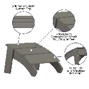 Sawyer Modern All-Weather Poly Resin Wood Adirondack Ottoman Foot Rest in Gray, JJ-C14309-GY-GG
