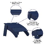 Sawyer Modern All-Weather Poly Resin Wood Adirondack Ottoman Foot Rest in Navy, JJ-C14309-NV-GG