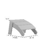 Sawyer Modern All-Weather Poly Resin Wood Adirondack Ottoman Foot Rest in White, JJ-C14309-WH-GG