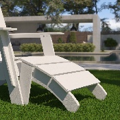 Sawyer Modern All-Weather Poly Resin Wood Adirondack Ottoman Foot Rest in White, JJ-C14309-WH-GG