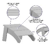 Sawyer Modern All-Weather Poly Resin Wood Adirondack Ottoman Foot Rest in White, JJ-C14309-WH-GG
