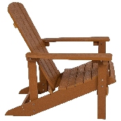 2 Pack Charlestown All-Weather Poly Resin Wood Adirondack Chairs with Side Table in Teak, JJ-C14501-2-T14001-TEAK-GG