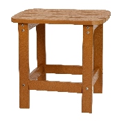 2 Pack Charlestown All-Weather Poly Resin Wood Adirondack Chairs with Side Table in Teak, JJ-C14501-2-T14001-TEAK-GG