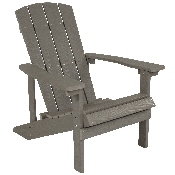 Charlestown All-Weather Adirondack Chair in Light Gray Faux Wood, JJ-C14501-LTG-GG
