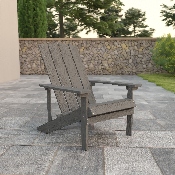 Charlestown All-Weather Adirondack Chair in Light Gray Faux Wood, JJ-C14501-LTG-GG