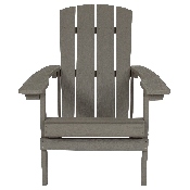 Charlestown All-Weather Adirondack Chair in Light Gray Faux Wood, JJ-C14501-LTG-GG