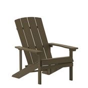 Charlestown Commercial Grade Indoor/Outdoor Adirondack Chair, Weather Resistant Durable Poly Resin Deck and Patio Seating, Mahogany, JJ-C14501-MHG-GG