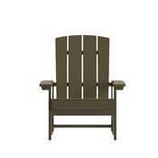 Charlestown Commercial Grade Indoor/Outdoor Adirondack Chair, Weather Resistant Durable Poly Resin Deck and Patio Seating, Mahogany, JJ-C14501-MHG-GG