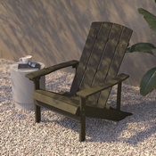 Charlestown Commercial Grade Indoor/Outdoor Adirondack Chair, Weather Resistant Durable Poly Resin Deck and Patio Seating, Mahogany, JJ-C14501-MHG-GG