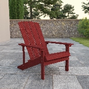 Charlestown All-Weather Adirondack Chair in Red Faux Wood, JJ-C14501-RED-GG