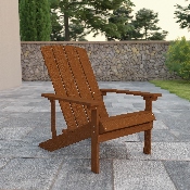 Charlestown All-Weather Adirondack Chair in Teak Faux Wood, JJ-C14501-TEAK-GG