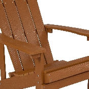 Charlestown All-Weather Adirondack Chair in Teak Faux Wood, JJ-C14501-TEAK-GG