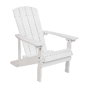 Charlestown All-Weather Poly Resin Wood Adirondack Chair in White, JJ-C14501-WH-GG
