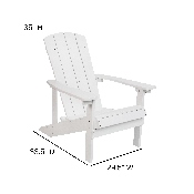 Charlestown All-Weather Poly Resin Wood Adirondack Chair in White, JJ-C14501-WH-GG