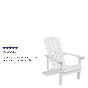 Charlestown All-Weather Poly Resin Wood Adirondack Chair in White, JJ-C14501-WH-GG