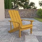 Charlestown All-Weather Adirondack Chair in Yellow Faux Wood, JJ-C14501-YLW-GG