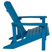 3 Piece Charlestown Blue Poly Resin Wood Adirondack Chair Set with Fire Pit - Star and Moon Fire Pit with Mesh Cover, JJ-C145012-32D-BLU-GG