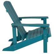 5 Piece Charlestown Sea Foam Poly Resin Wood Adirondack Chair Set with Fire Pit - Star and Moon Fire Pit with Mesh Cover, JJ-C145014-32D-SFM-GG