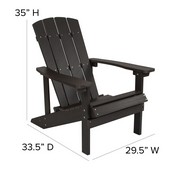 5 Piece Charlestown Slate Gray Poly Resin Wood Adirondack Chair Set with Fire Pit - Star and Moon Fire Pit with Mesh Cover, JJ-C145014-32D-SLT-GG