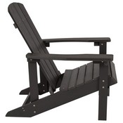 5 Piece Charlestown Slate Gray Poly Resin Wood Adirondack Chair Set with Fire Pit - Star and Moon Fire Pit with Mesh Cover, JJ-C145014-32D-SLT-GG