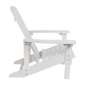 5 Piece Charlestown White Poly Resin Wood Adirondack Chair Set with Fire Pit - Star and Moon Fire Pit with Mesh Cover, JJ-C145014-32D-WH-GG