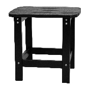 2 Pack Charlestown All-Weather Poly Resin Folding Adirondack Chairs with Side Table in Black, JJ-C14505-2-T14001-BLK-GG