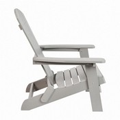 2 Pack Charlestown All-Weather Poly Resin Folding Adirondack Chairs with Side Table in Gray, JJ-C14505-2-T14001-GY-GG